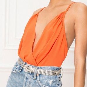 Super Down REVOLVE Orange Bodysuit size L
